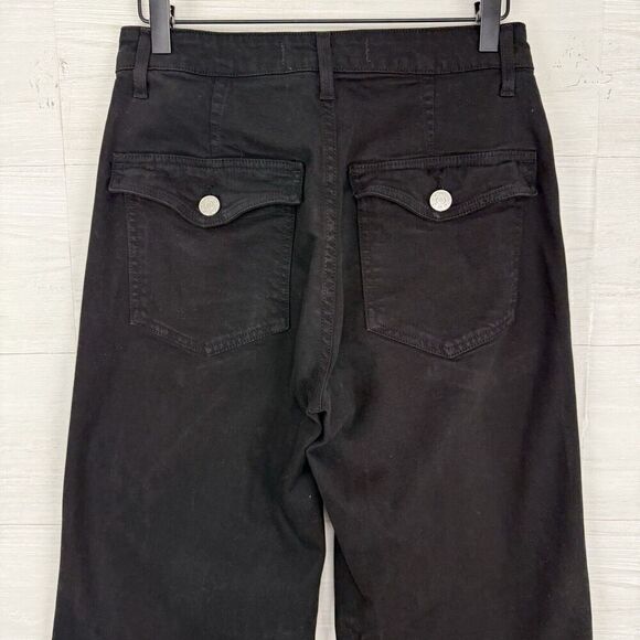 Anthropologie AMO Severine‎ Cargo High Rise Wide Leg Jeans Size 26 Black Relaxed - Picture 9 of 16